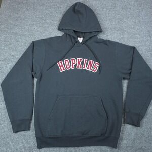 Hopkins University Hoodie Mens Medium‎ Gray Pullover Sweatshirt College